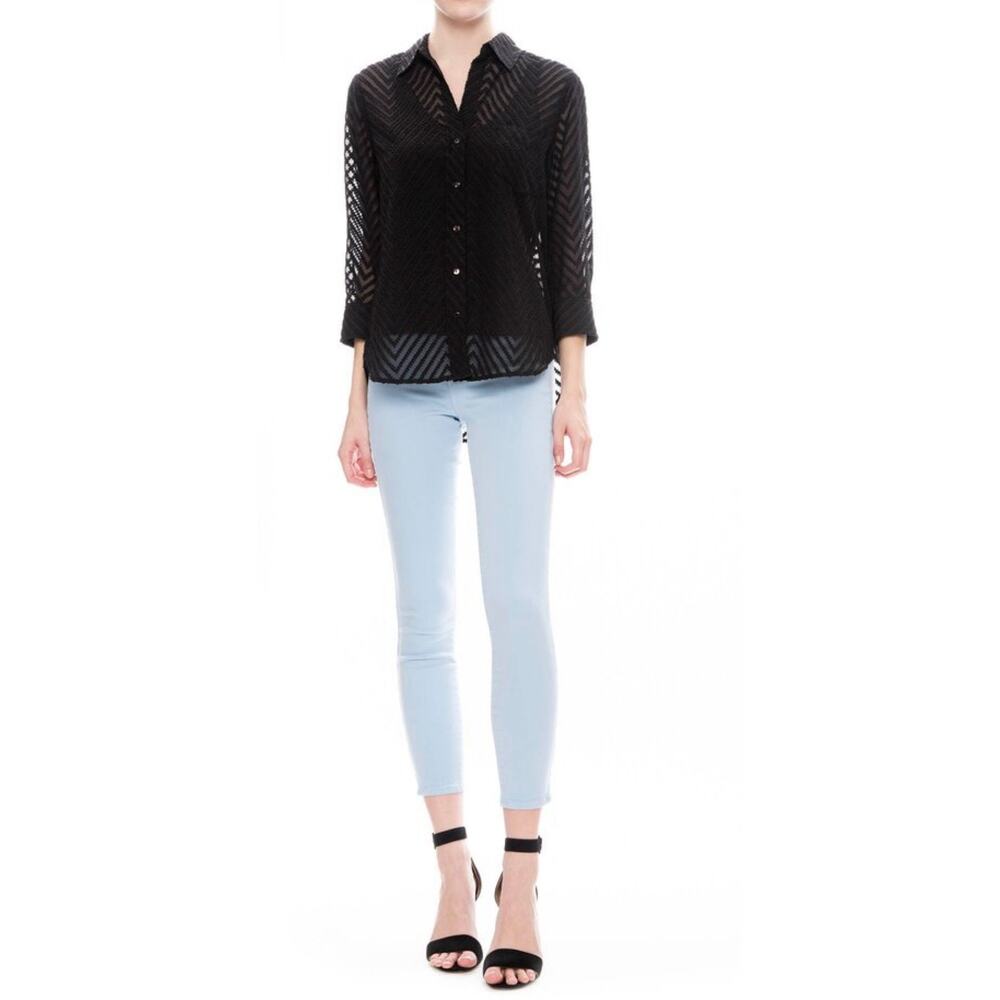 L'AGENCE Margot Skinny Crop High rise Jeans 29 Sky Blue Stretchy Quiet Luxury